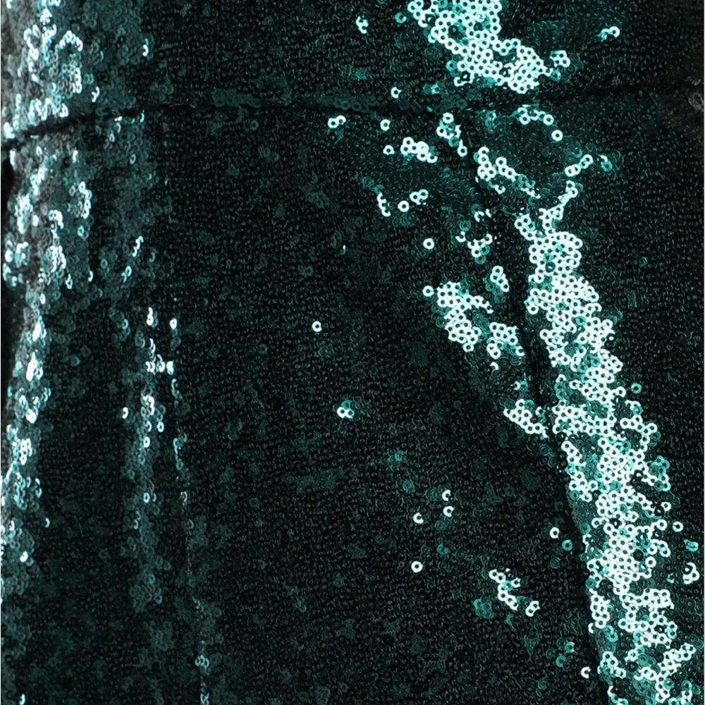 NWT! Lulus After Party Babe Emerald Green Sequin Wide-leg Jumpsuit - Size M - Picture 3 of 4